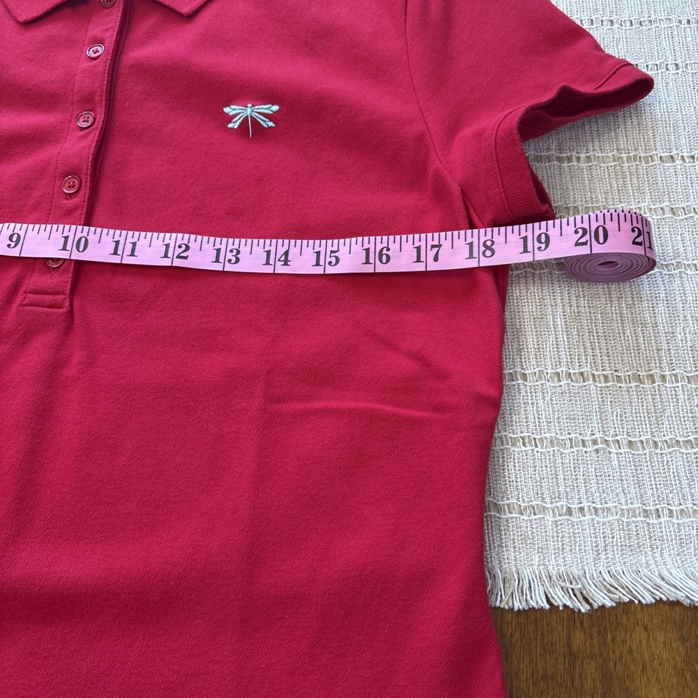 Talbots Women's L Red Polo Shirt Short Sleeve Stretch Knit - Picture 4 of 7
